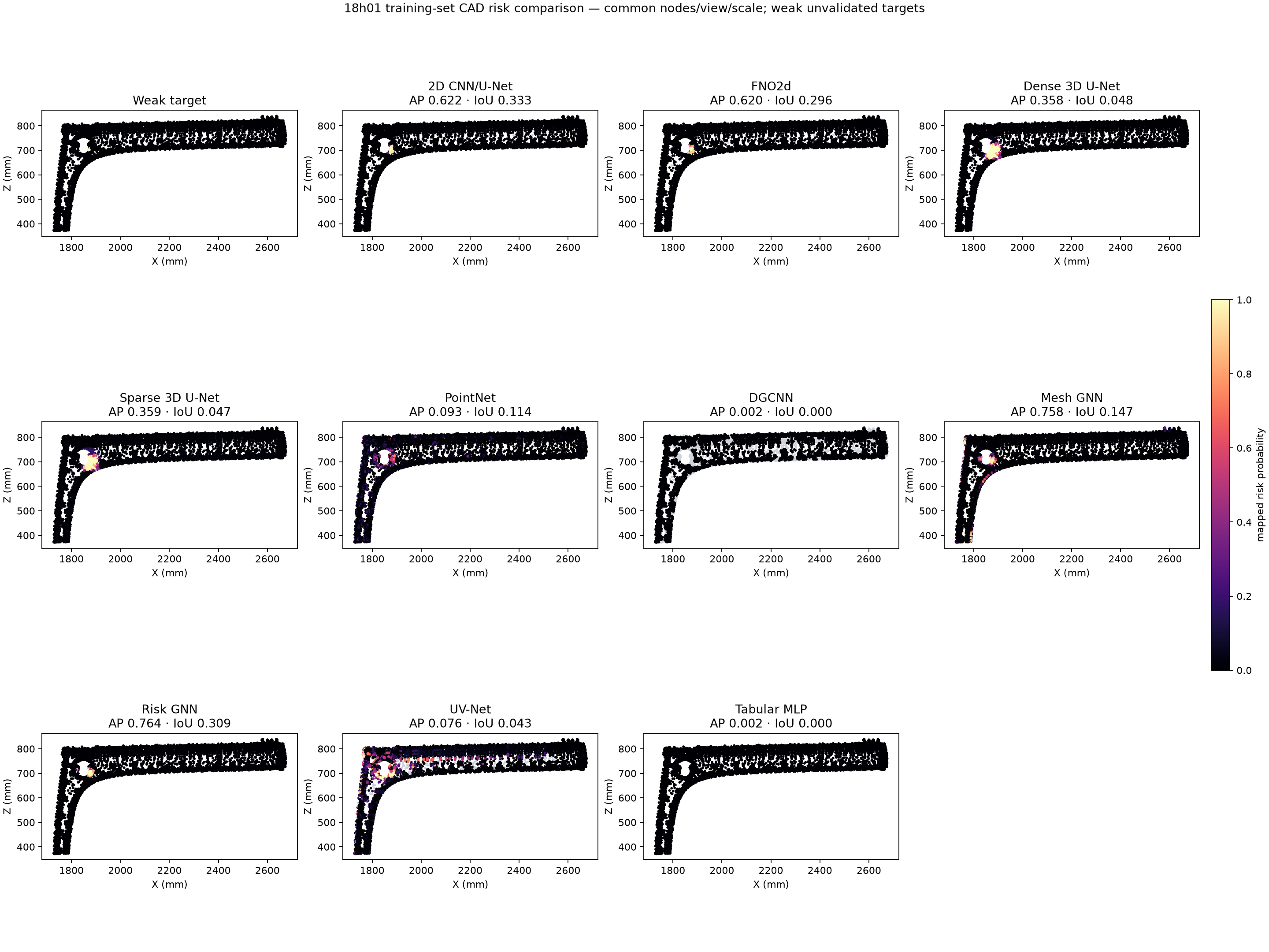 All model risk fields on a common CAD projection